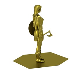 warrior woman character, 3D rendering, illustration