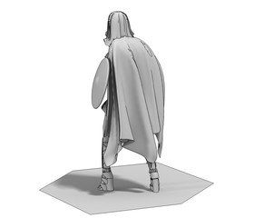 warrior woman character, 3D rendering, illustration