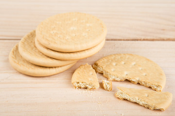 Handmade Cookies on the wooden desk homemade bakery concept