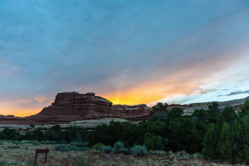 Sunset at the Needles District Campground. Canyonlands National Park, Utah