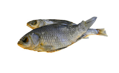 dried fish isolated on white background