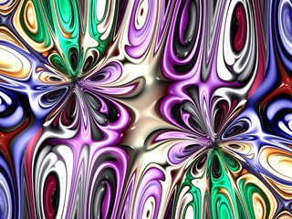 Abstract fractal pattern. Colorful mosaic background. 3D illustration
