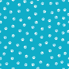 Seamless pattern with cute dog paws