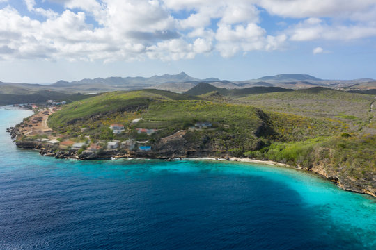 Aerial view over area Playa Hundu - Curaçao/Caribbean /Dutch Antilles
