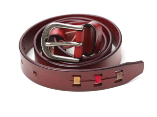 Leather Belt on white background