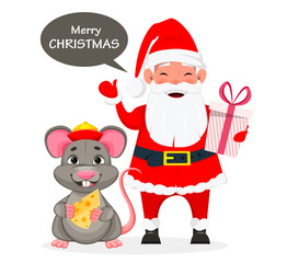 Obraz na płótnie Canvas Merry Christmas and Happy New Year greeting card