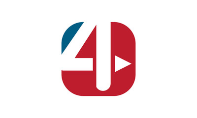 number four abstract logo