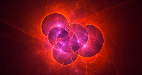 3D rendering abstract red fractal light background