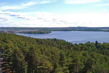 Fototapeta na wymiar View from Pyynikki observation tower in Tampere Finland.