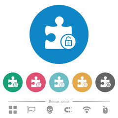 Unlock plugin flat round icons