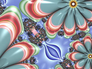 Beautiful abstract flower for art projects, cards, business, posters. 3D illustration, computer-generated fractal