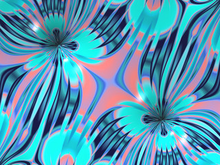 Beautiful abstract flower for art projects, cards, business, posters. 3D illustration, computer-generated fractal