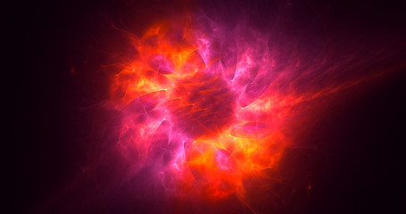 3D rendering abstract red fractal light background