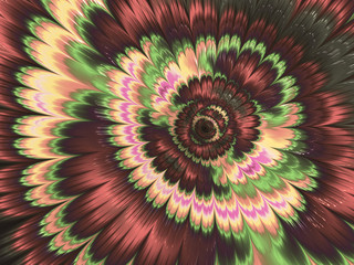 Beautiful abstract flower for art projects, cards, business, posters. 3D illustration, computer-generated fractal