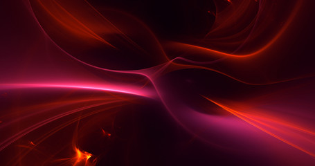 3D rendering abstract red fractal light background