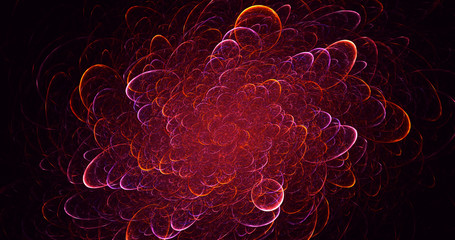 3D rendering abstract red fractal light background