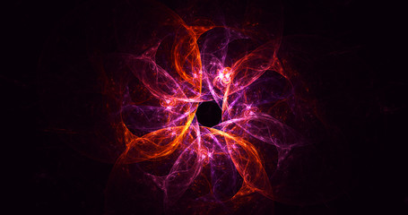 3D rendering abstract red fractal light background