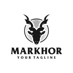 Markhor head animal logo design inspiration