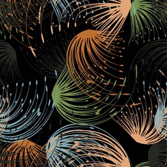 Beautiful abstract illustration with dandelion seamless. Flower seamless pattern.