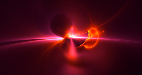 3D rendering abstract red fractal light background