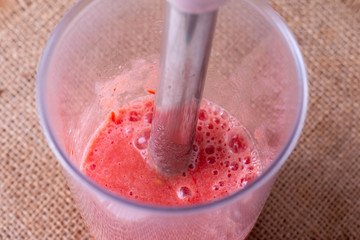 Tomato puree in a blender.