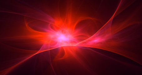 3D rendering abstract red fractal light background