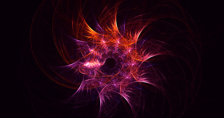 3D rendering abstract red fractal light background