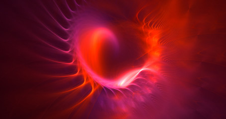 3D rendering abstract red fractal light background