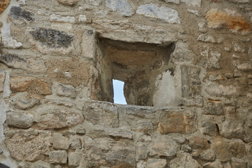 Loophole in the medieval city wall in Rust / Austria