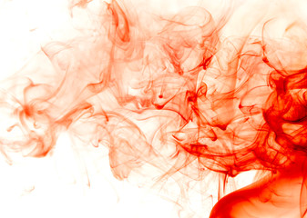 Red smoke on white background