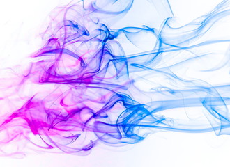 Obraz premium Colored smoke on white background