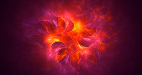 Fototapeta premium 3D rendering abstract red fractal light background