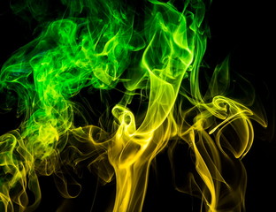 Obraz premium Colored smoke on black background