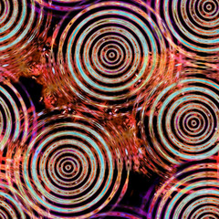 Circles seamless pattern, watercolor illustration.