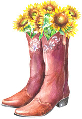 Flowers in boots