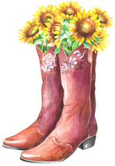 cowboy boots and flowers