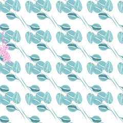 Line art wildflower for fabric design. Petal meaningful wild blossom. Curly pattern twig