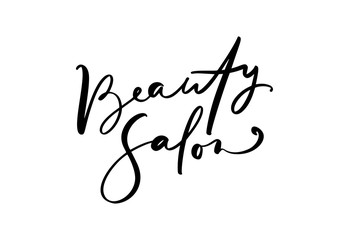 Calligraphy lettering text Beauty Salon. Logo modern design vector illustration flat logo barber