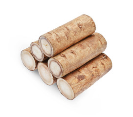 burdock roots or kobo isolated on white background