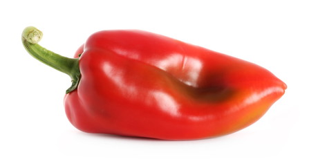 Fresh red pepper, paprika isolated on white background 