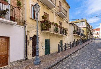 Fototapeta na wymiar Architecture of Pizzo town in Calabria