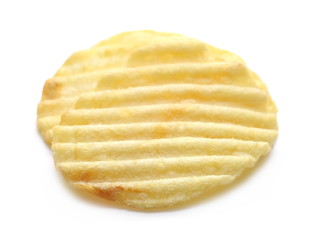 Potato chips, crisps isolated on white background