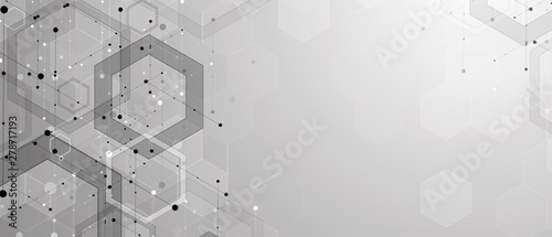 Abstract Hexagon Background Technology Poligonal Design Digital