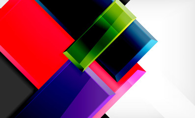 Bright colorful square shape blocks geometrical background