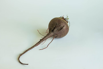Beet ugly vegetables isolated