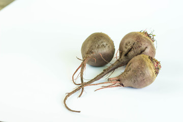 Beet ugly vegetables isolated