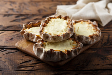 Traditional Karelian rye pies with potato