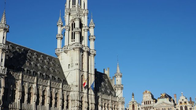 Town Hall at Grand Place, UNESCO World Heritage Site, Brussels, Belgium