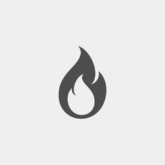 Fire flat vector icon. Flame flat vector icon