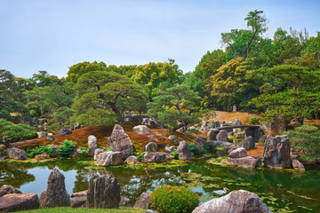 Beautiful japanese stone garden for meditation